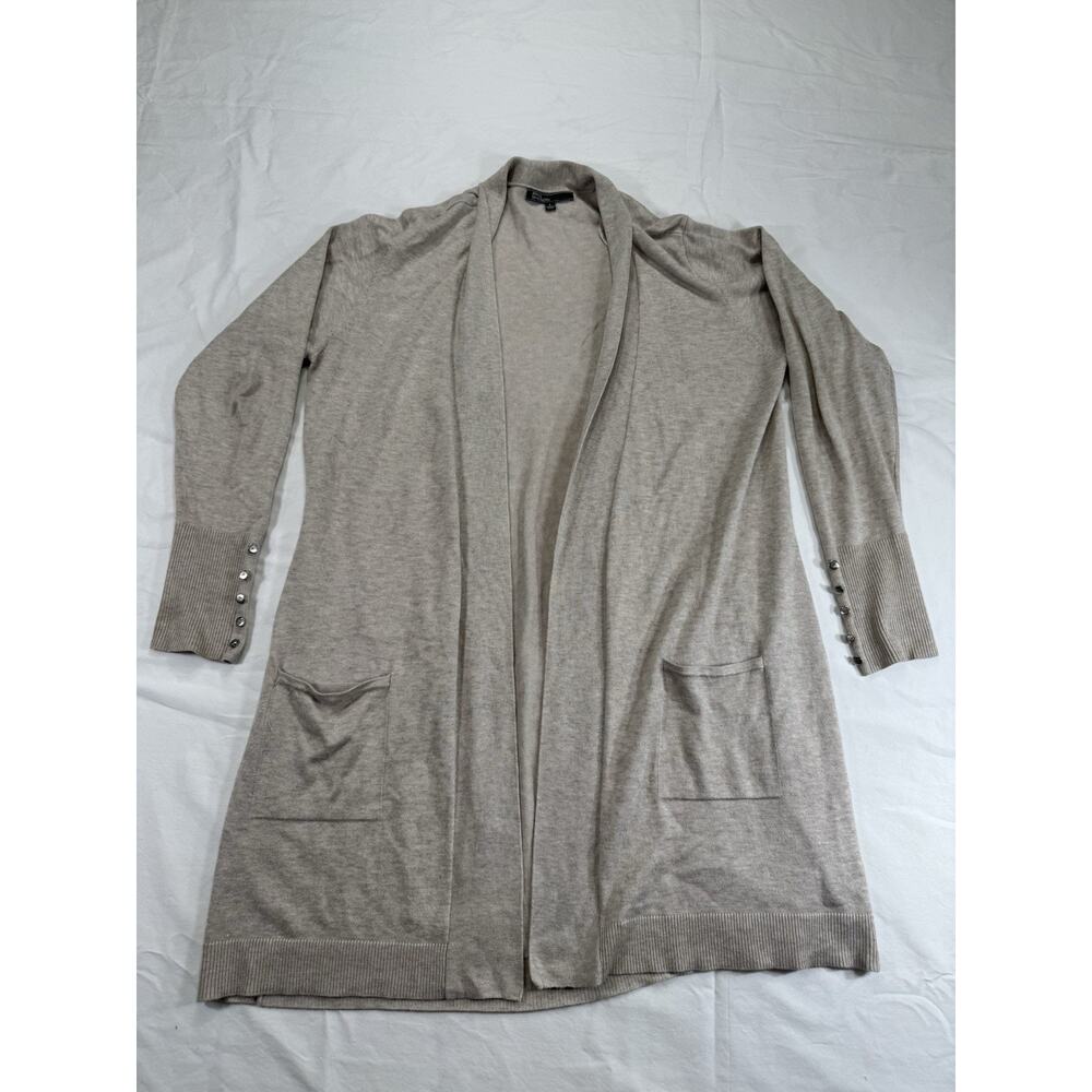 GENTLY WORN 89th + Madison Light Gray Open Front Cardigan Sweater L